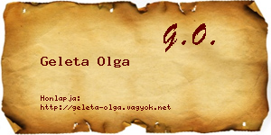 Geleta Olga névjegykártya